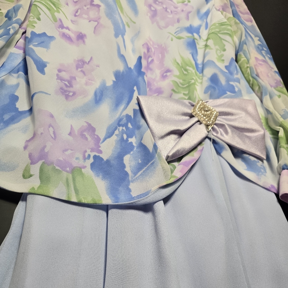 Floral Dress with Bow Accent